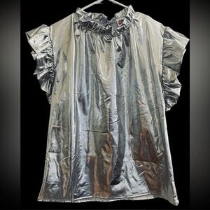 New! Silver Metallic Layla Shirt